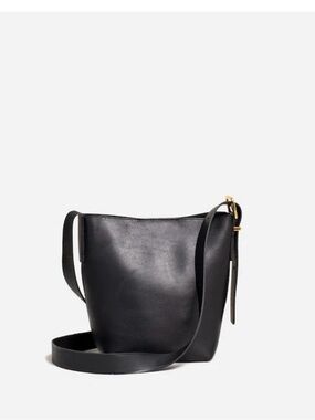 Madewell Black Leather Crossbody Mini Bucket Bag